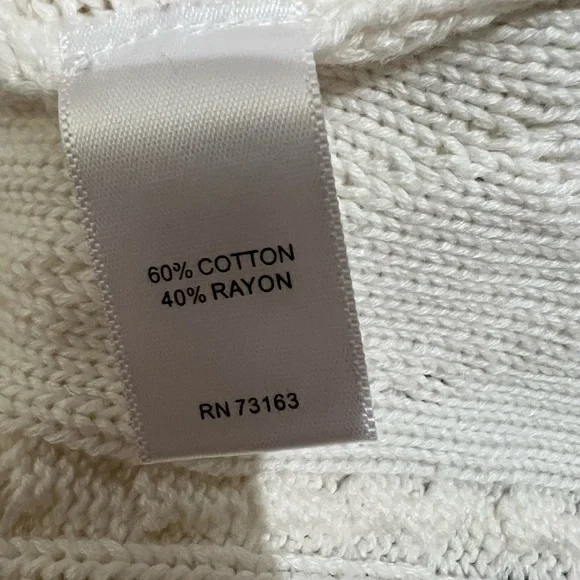 Cupio Sweater Ivory White Geo Raised Pattern Cotton Blend Stretch Sz M - Picture 7 of 9